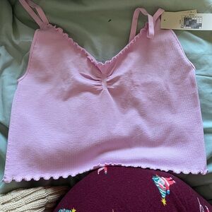 No Boundaries Light Pink Ribbed Bandeau